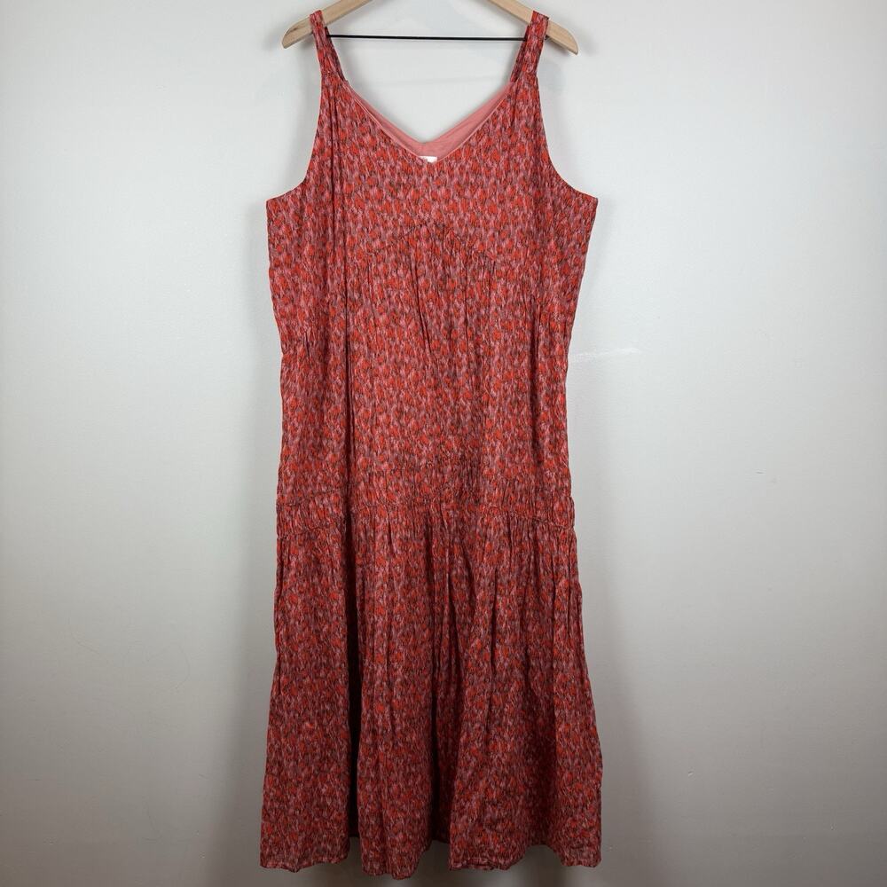 Joie Maxi Dress XXL Tiered Boho Cottage Flowy Breathable Woven‎ Tea Rose Beach